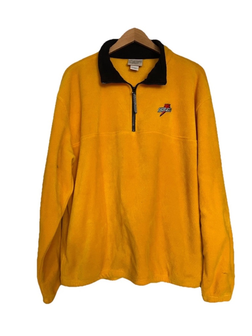 Vtg Gatorade 1/4 Zip Fleece Pullover Yellow Y2K 90s Size XL Colorado Trading Co